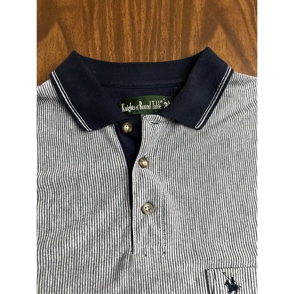 Knights Of The Round Table Polo KOTRT Golf Vertical Striped Shirt Men XL Tall - Picture 4 of 6